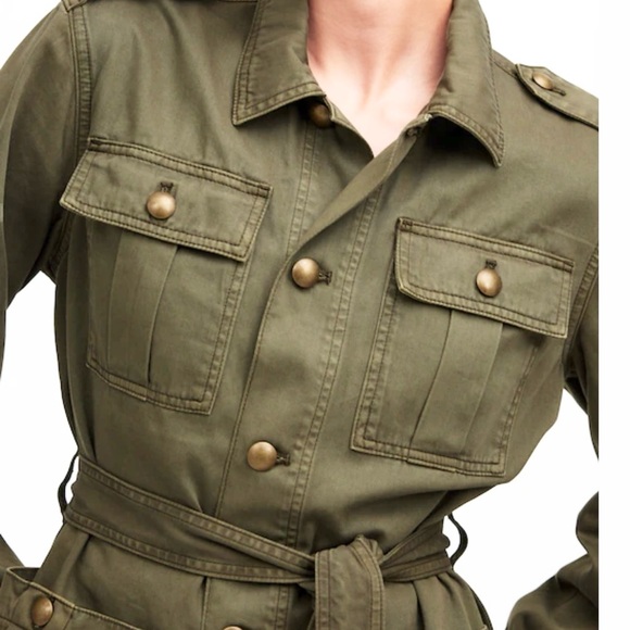 Madewell Chino Safari Cotton Cargo Utility Belted Jacket XS NWT - Picture 2 of 10